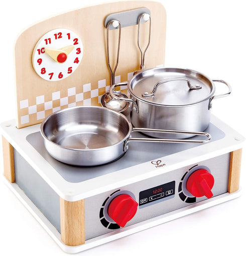 Hape 2-in-1 Kitchen & Grill Set Multicolor, Dimensions: L: 11.8, W: 9.1, H: 10.1 inch, Count of 6