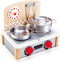 Hape 2-in-1 Kitchen & Grill Set Multicolor, Dimensions: L: 11.8, W: 9.1, H: 10.1 inch, Count of 6