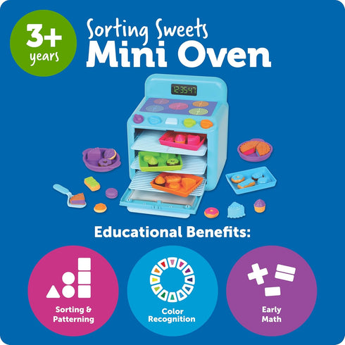 Playset, Set Learning Resources Sorting Sweets Mini Oven, Play Food, Kids Kitchen Pretend Play Toys, Mini Food, Sorting