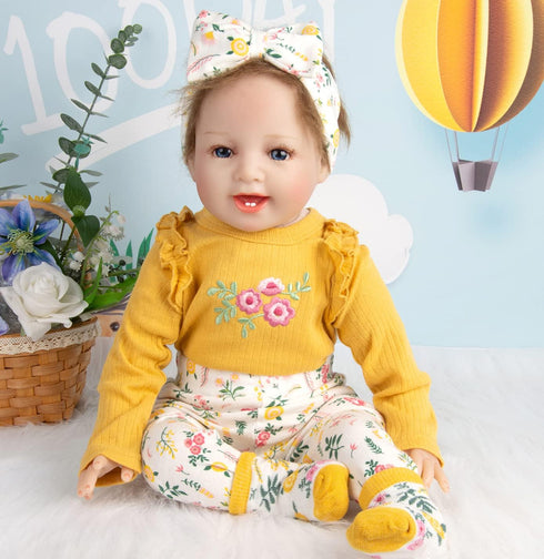 Reborn Baby Girl Dolls Clothes - 4pcs Outfits for 22"-24" Reborn Dolls Baby Clothes Newborn