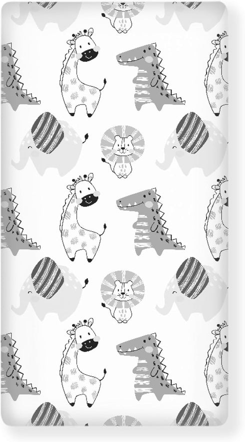 Winpema Lion Giraffe Elephant Crocodile Fitted Crib Sheet Animals Baby Crib Sheet Fit