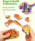 Playset, 3 4 5 Coogam Build Your Own Dinosaurs Toy, Snap Together Building Dinosaurs Wooden STEM Take Apart Dinosaur