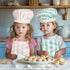 Kid Apron and Chef Hat Set, 3 Pcs Cooking Baking Kits for Girls Boys, Role Play Chef Toy Gift (Pink)