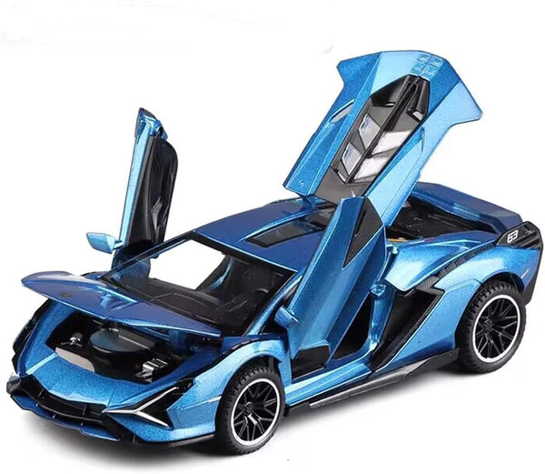Lambo Toy Car Sian FKP3 Die-Cast Model with Lights and Sound Pull Back Toy for Boys Age 3-6