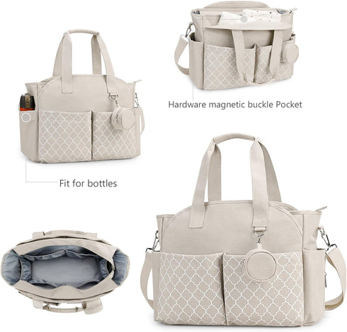 Upgraded Multi-Function Diaper Bag with Changing Station