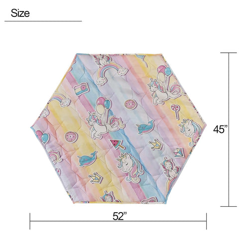 Floor,45"52" 48 Inch 53" Playpen,6 Hexagon Baby Play Mat for Thicken Ultra Soft Playmat fits Regalo Portable Play Yard