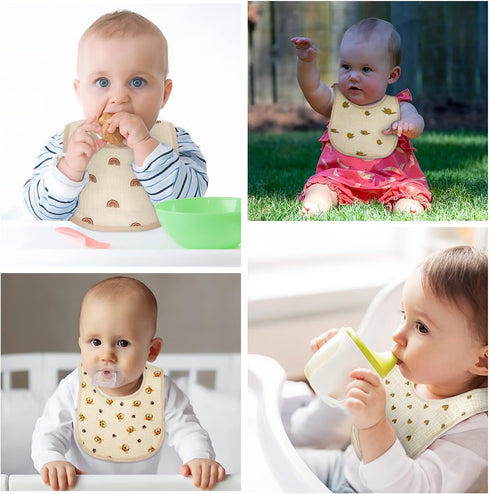 Muslin Baby Drooling Bibs, Soft & Absorbent Multi-Layer Bibs for Teething Boys and Girls