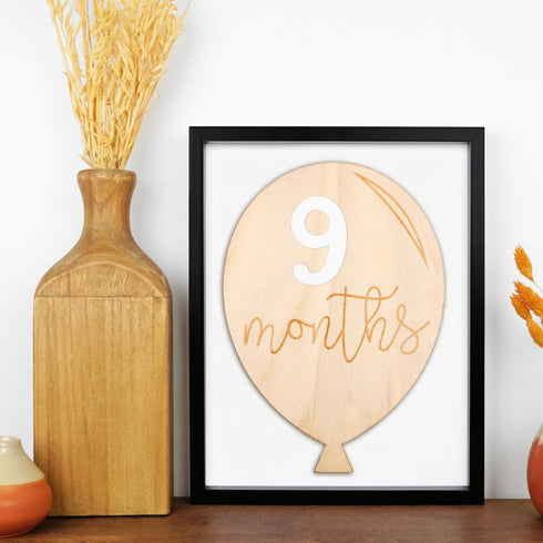 XIHIRCD Baby Announcement Sign, Premium Poplar Plywood Balloon Shape Baby Birth Announcement Sign Baby Hospital