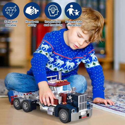 APENGBAOL SetsCity Set Boys268PCS Semi Truck Building Tow Truck Toy Building Block for Adults
