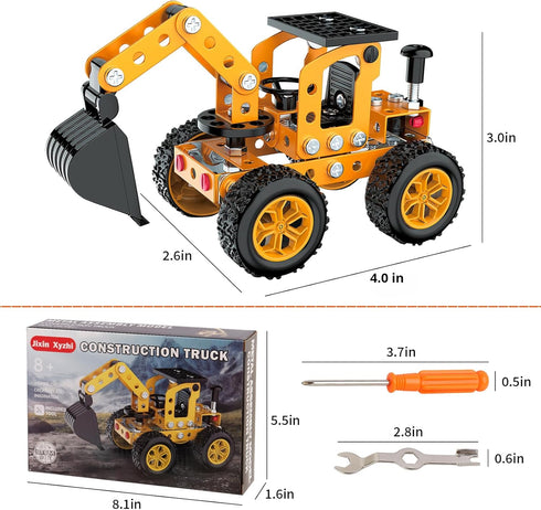 Erector Sets Metal Assembly Toys Model Excavator Kits for STEM Projects, Birthday Gifts for Kids 8-16