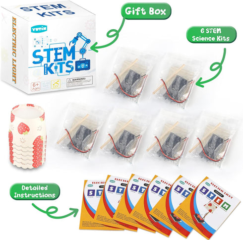 6-8 8-10, 6 8-12, 6 7 9 10 13 STEM Kits for Kids Age Bulk DIY Electric Circuit Lamp Kits for Kids Crafts Science