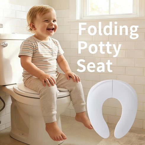 Funbliss Foldable Travel Potty Seat for Toddlers,Potty Training Toilet for Toddlers with Safety Suction Cups, Includes