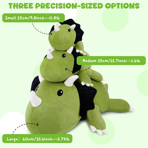 TOYSYM Weighted Stuffed Animals Triceratops, Dinosaur Plush with Weighted Beads, Cute Triceratops Dinosaur Stuffed