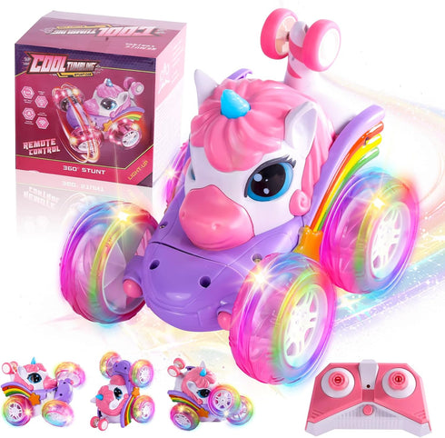 SUMEAUT Remote Control Car Unicorn for Girls 360 Rotating 4WD Stunt RC Cars