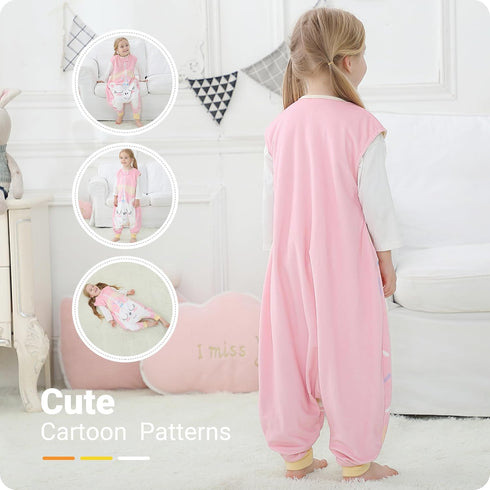 HAHASHOW Baby Sleeping Sack Sleeveless, Toddler Sleeping Bag with Legs, Swaddle Wearable Blanket