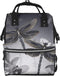 FHEDVBN Dragonflies Grey Diaper Bag Backpack for Women Multifunction Waterproof Mummy Backpacks for