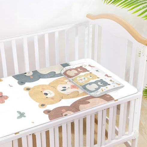 SyXIOP 28" 52" Chic Bears Brown Cooling Baby Crib Mattress x Breathable Crib Padding for Kids, Adult