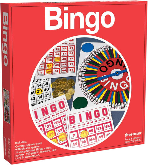 Pressman Toy Bingo in Red Box, 5"