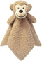 Baby Light Brown Monkey Soft Stuffed Animal Security Blanket, Plush Monkey Lovey, Cuddly Newborn Snuggle Blankie, 14"