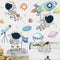 Astronaut Wall Stickers - DILIBRA Planet Space Walk Spaceship DIY Art Vinyl Removable Murals for Kids Bedroom