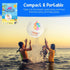 20" Clear Inflatable Beach Ball for Pool Birthday Party, Happy Birthday Decorations and Outdoor Fun Games