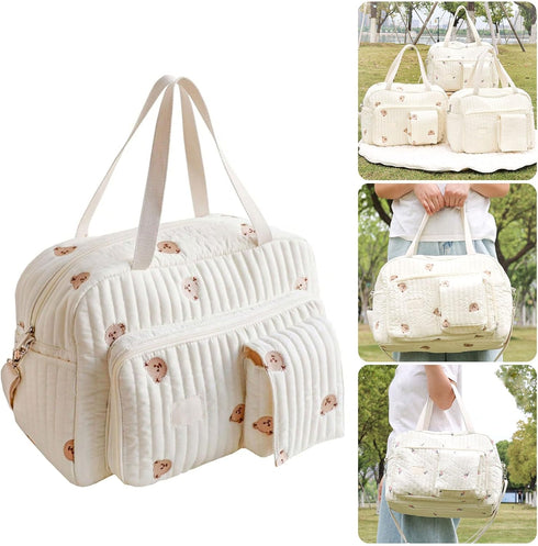 KMGDM Multifunctional Storage Bag Wear Resistant Diaper Organiser Case with Lovely Cartoon Pattern for Traveling Moms