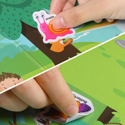 MIKNEKE 1-3 2-4 2 3 4 Jelly Reusable Sticker Books for Toddlers Years, Portable Travel Toys Sticker Activity Book