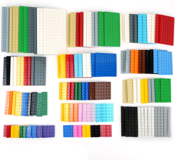 MALEKO 135 Pieces Classic Base Plates Bricks Parts, Flat Board Small Baseplates