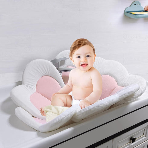 0 6 PandaEar Baby Bath Pad for Infant Newborn, Bath Baby Bath Seat to Toddler to Months and Up Soft Flower Petals