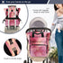 SUABO Backpack Baby Diaper Bag Pink Ink Wash Large Bag Waterproof Travel Diaper Bags for Moms and Dads