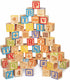 Maxim Deluxe Wooden ABC Blocks, Extra-Large Engraved Baby Alphabet Letters, Counting & Building Set