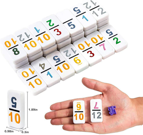 SetDouble 12 91 Set Yinlo Mexican Train Dominoes Dominoes with Train Sound Effect, Portable Travel Games, Tiles Colored