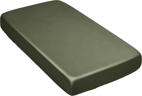 Sweet Jojo Designs Dark Green Boy Girl Gender Neutral Baby Satin Fitted Crib Sheet Infant Newborn Nursery Toddler Bed