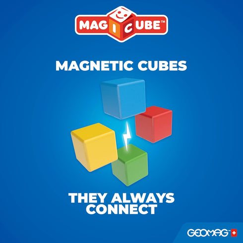 Geomag 15, (24-Piece Magicube Magnetic Building Blocks for Toddlers Ages Swiss-Made STEM Toy - Montessori)