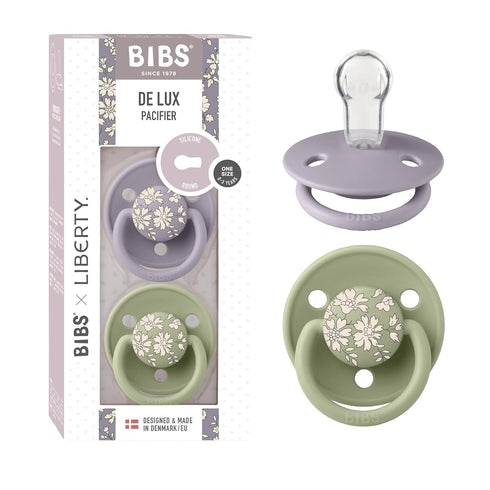 BIBS De Lux Liberty Soother 2-Pack, BPA Free Dummy Pacifier, Round Nipple.