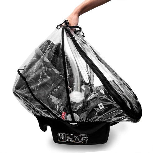 Car Seat Rain Cover - Food Grade EVA, Waterproof, Windproof Protection with Quick-Access Zipper