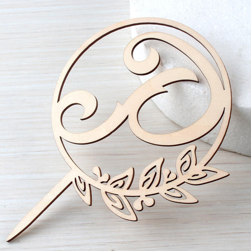 LINGTEER Personalized Wooden Cake Topper, Initial Letter P, Perfect for Birthday, Rustic Wedding, Anniversary Party