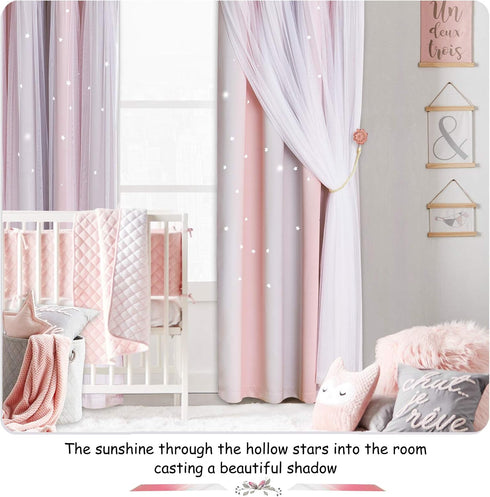 W52 L63/Per Set 2) NICETOWN Baby Room Decor, Short Window Curtains for Girls Bedroom, Mix & Match Elegance White Sheer
