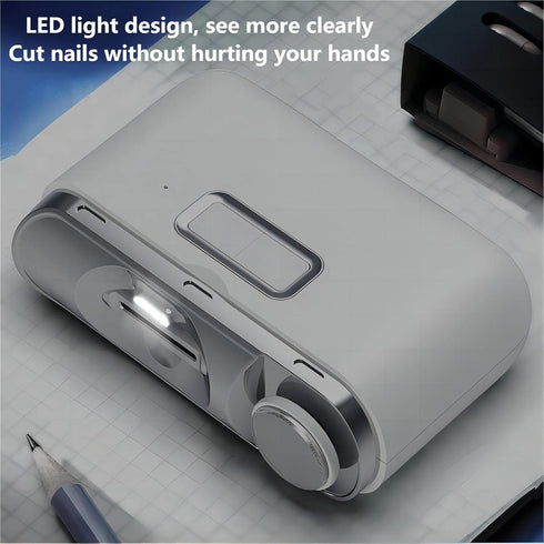 2 in 1 Electric Nail Clippers, Automatic Nail Trimmer with Light for Baby and Elderly Care Tools