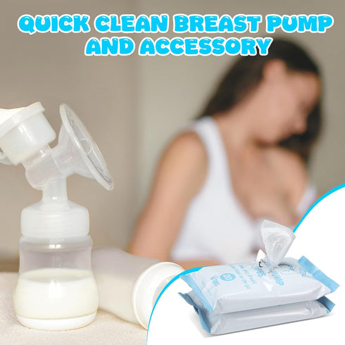 6 Pack 120 Count Threlaco Breast Pump Wipes Clean and Irritant Free Resealable Convenient Breast Pump Cleaning Wipes