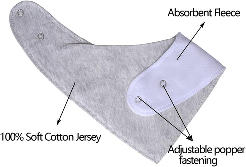8 Pack Maiwa Cotton Bandana Drool Bibs for Baby Girl Boys for Drooling and Teething