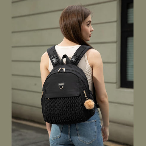 Backpack,Waterproof Pack Diaper Bag,Newborn Baby and Stylish Travel Back with Changing Pad for Women and Girls (Black)