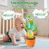 JAKCJFII Rechargeable Dancing Talking Cactus Baby Toys for Toddlers Boys Girls, Singing Mimicking Recording Toy Repeats
