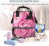 DWVTSLH Backpack Mummy Backpack Pink peony Diaper Bag Multifunction Nappy Bags Waterproof Large Capacity Travel