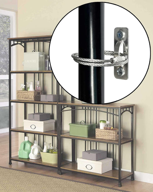 6 Sets Anti Tip Furniture Anchors - Baby Proofing Earthquake Straps, Secure to Wall Anchors for Home Safety