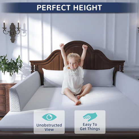 FigTime 51", 3-Bracket) Bed Bumper for Toddlers, Foam Bed Rail for Toddlers, Toddler Bed Rail Bumper, Soft Safety Bed