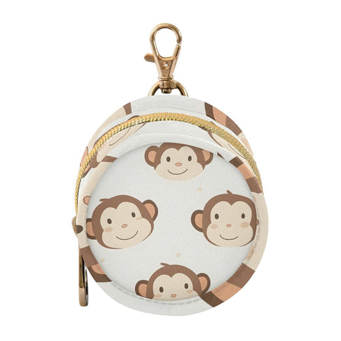 YETTASBIN Cute Monkey Portable Pacifier Holder Case with Metal Hook Buckle & Zipper