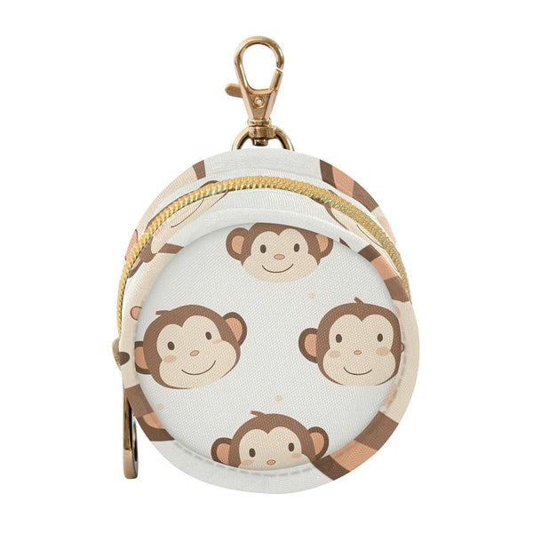 YETTASBIN Cute Monkey Portable Pacifier Holder Case with Metal Hook Buckle & Zipper