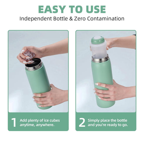 Momify 36-Hour 20oz Portable Breastmilk Storage Bottle, Vacuum Insulated Stainless Steel Breast Milk Cooler Bottle, TSA