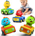 iPlay, iLearn Press Go Car Toys for Toddlers 1-3, Baby Animal Race